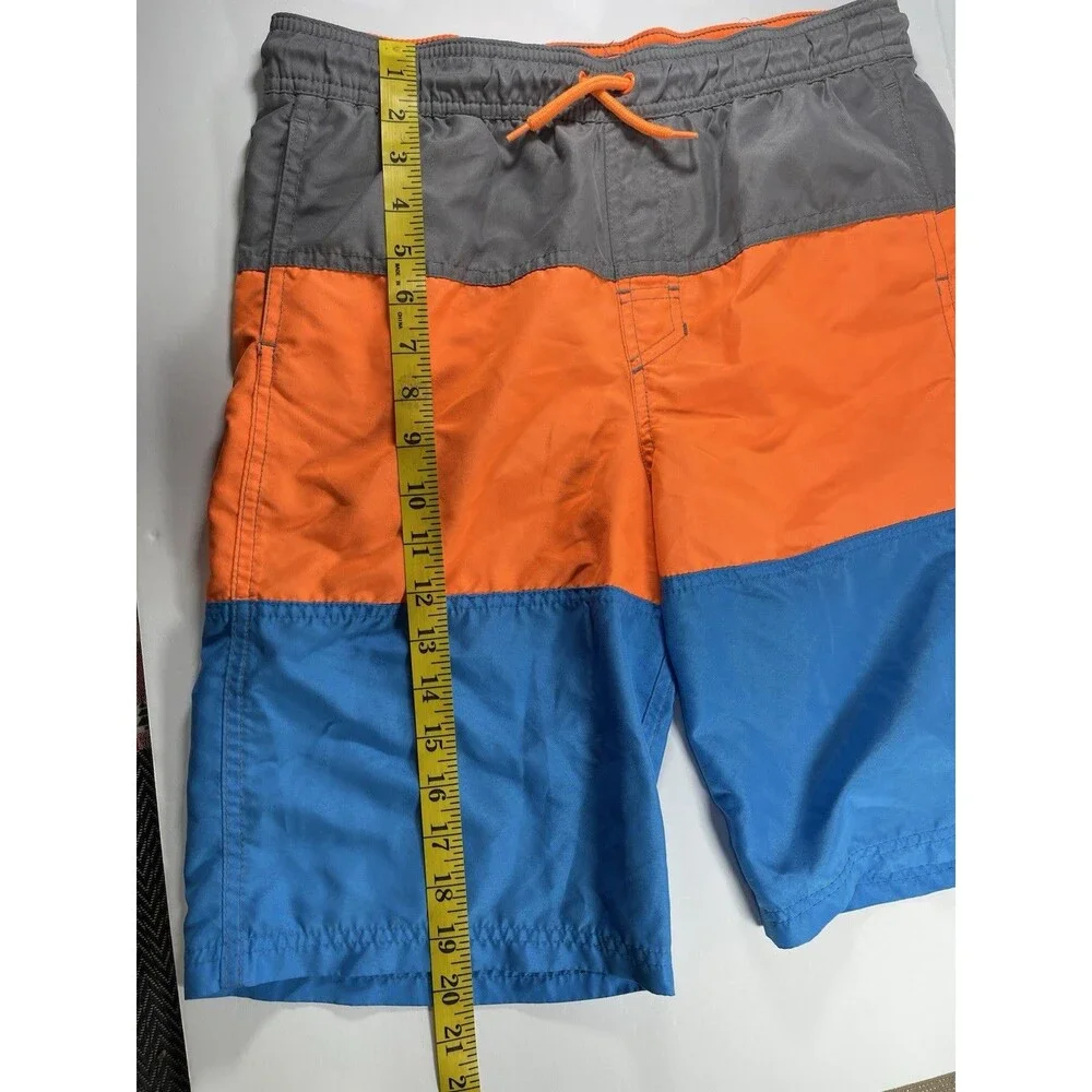 Cat & Jack Boys Swim Trunks Size XL (16) Blue Orange Gray Colorblock Board Shor